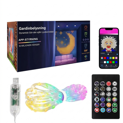 ✨YLI 50 000 KAPPALETTA MYYTY!💡Vedenkestävä LED-valoverho🎵Ohjaus sovelluksella + musiikkisynkronointi! Rytmiä seuraavat värikkäät valot, täydellinen koristeeksi ja juhliin🏠