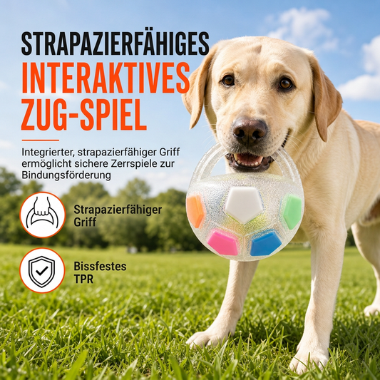 ⚽ 50 % ALENNUS! 🐶 Interaktiivinen jalkapallopallo koirille, jossa on kahvat, ihanteellinen yhteiseen leikkimiseen ulkona ✨