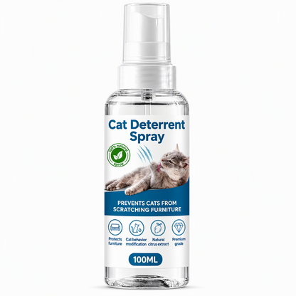 🐱 RAJOITETUN AJAN 50% ALENNUS! ✨ Sitruunantuoksuinen karkotesuihke kissoille – 100 ml, lopeta kissojen huonekalujen raapiminen 🧴