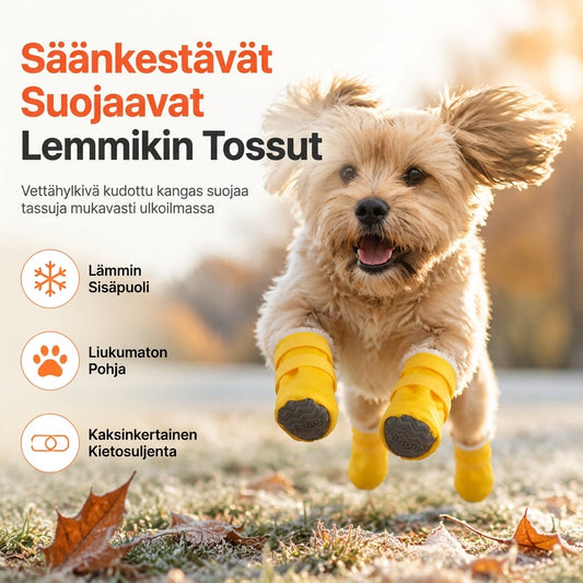 Talviset lämpimät, vedenpitävät ja liukumattomat koiran saappaat